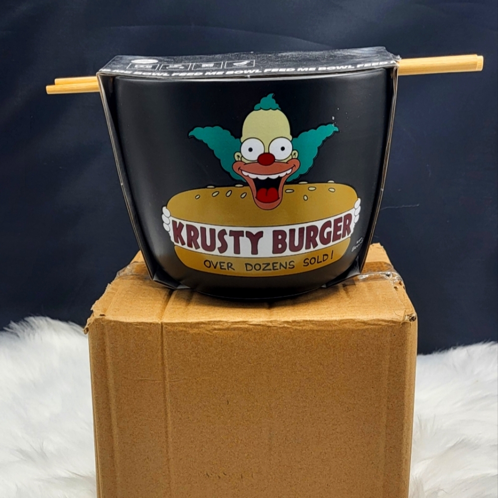 The Simpsons Krusty Burger feed me bowl